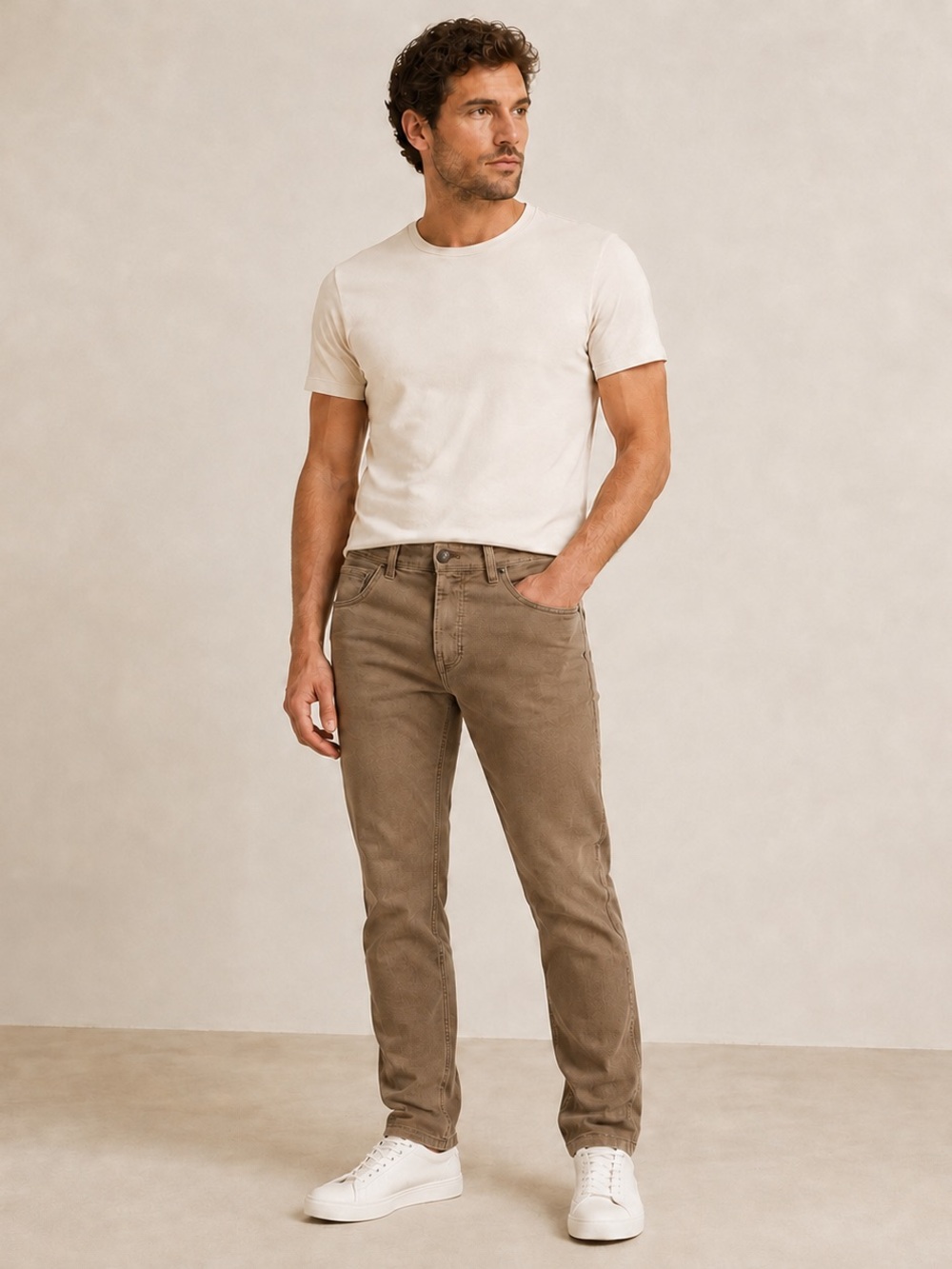 Prana Men’s Slim Straight Jeans in Taupe